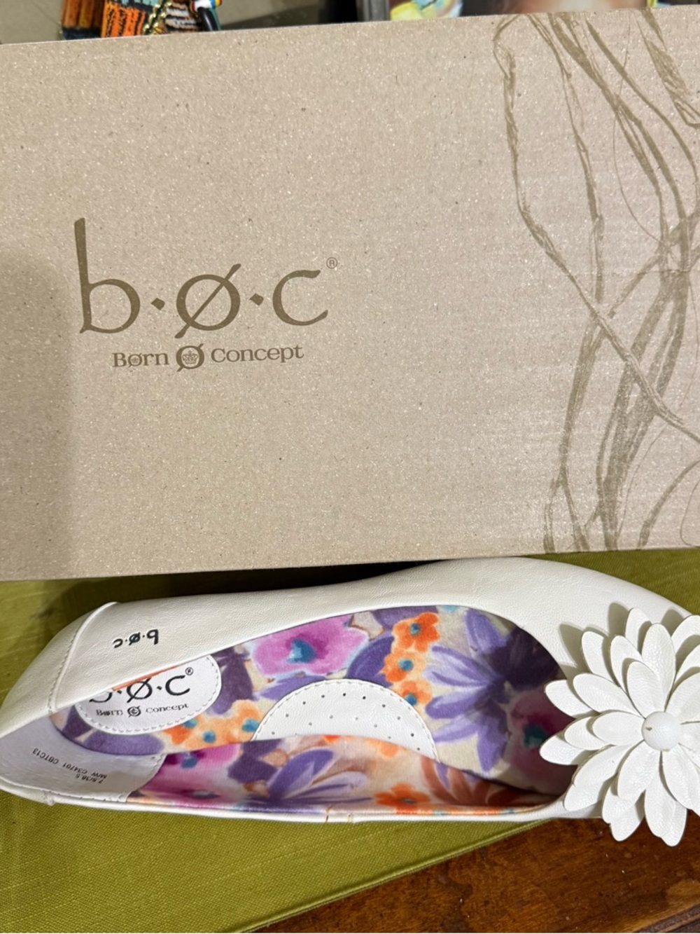 b.o.c. Cream Floral Applique Ballet Flats - Picture 16 of 16